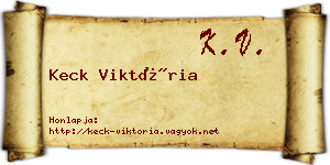 Keck Viktória névjegykártya